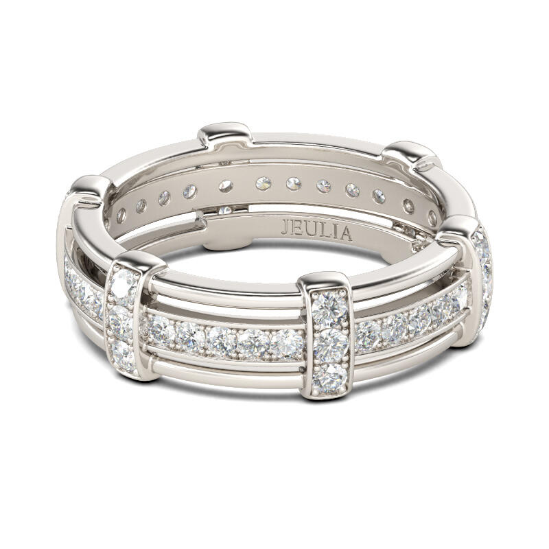 Jeulia Knot Sterling Silver Men's Band