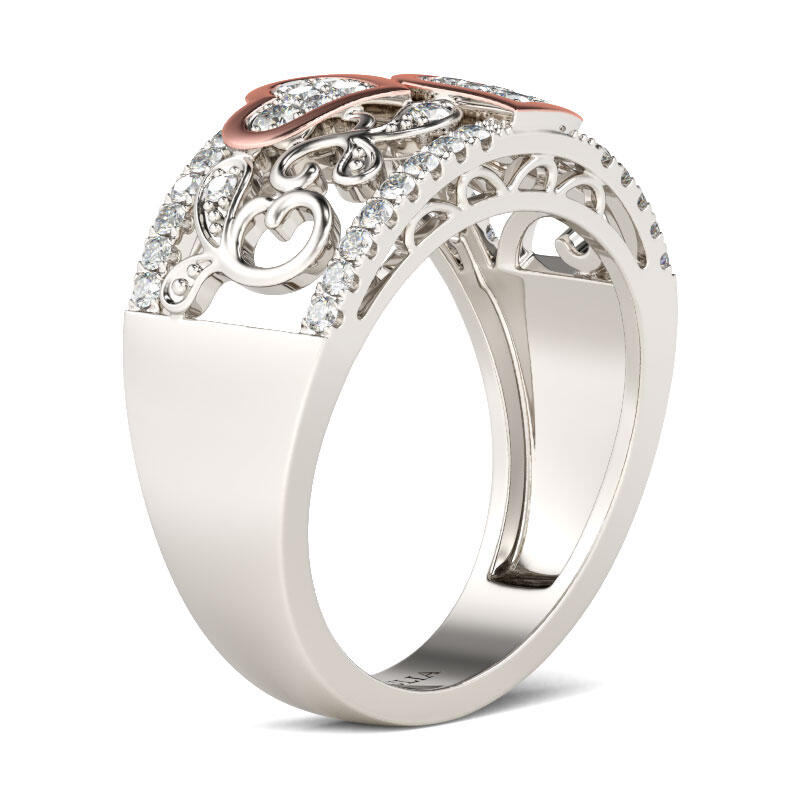 Jeulia Alliance Femme en Argent Sterling Coupe Coeur