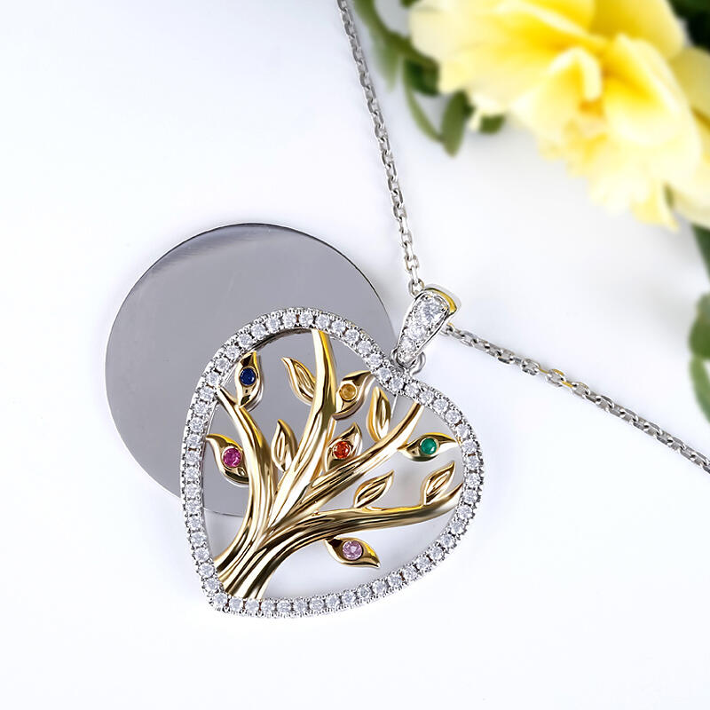 Jeulia Circle Of Life Layering Heart-Shaped Necklace