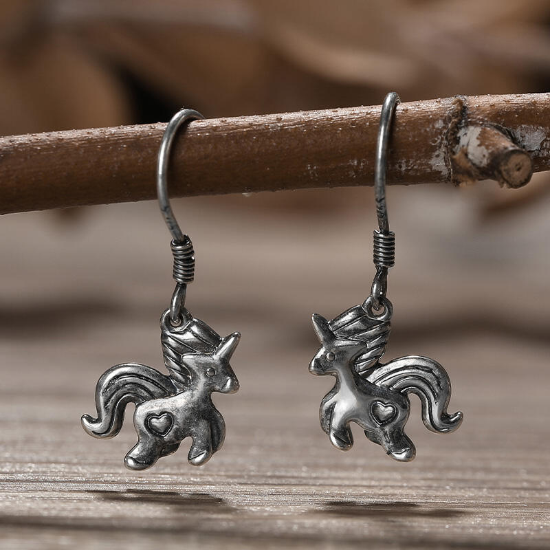 Jeulia "Mini Unicorn" Sterling Silver Earrings
