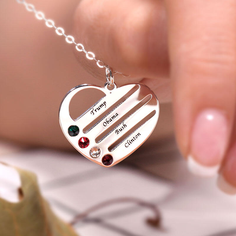 Collar Con Forma De Corazón De Piedras Nacimiento