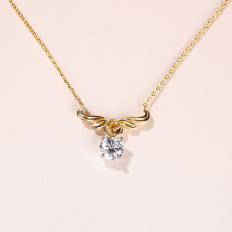Jeulia Rose Round Cut Sterling Silver Jewelry Set