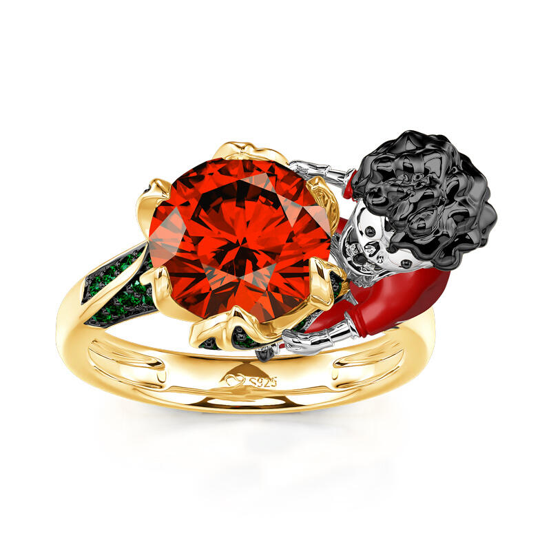 Jeulia Hug Me "Mr. Zombie" Round Cut Sterling Silver Ring