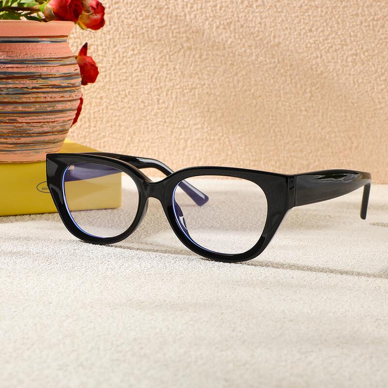 Daisy Cat Eye Schwarze Brille