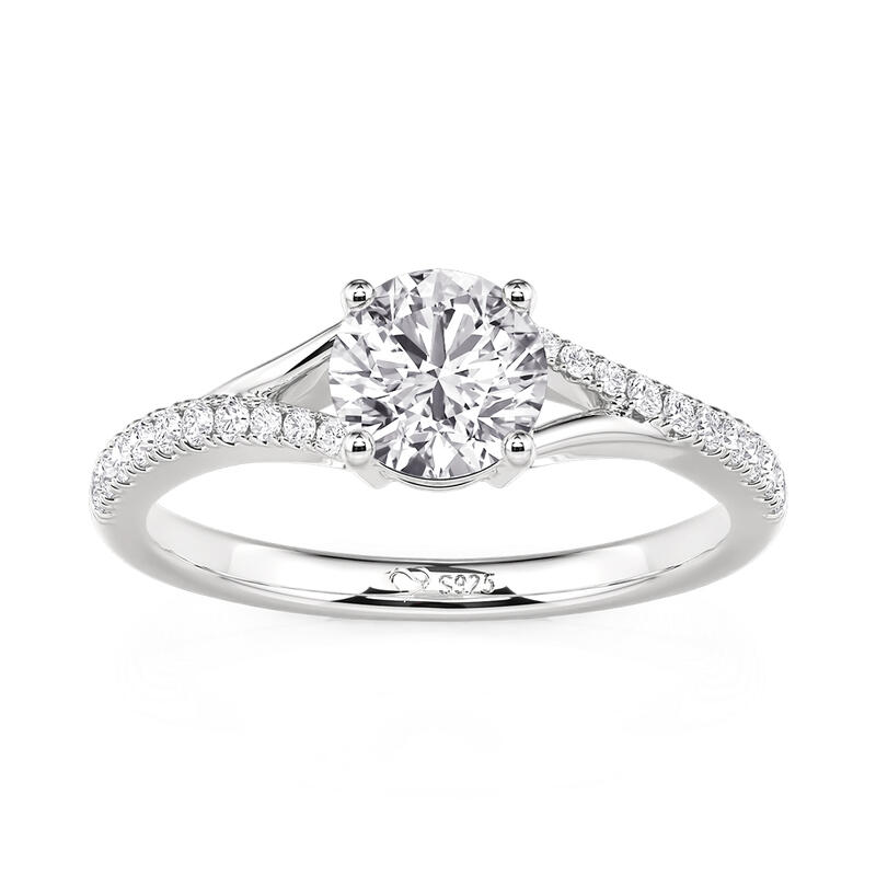 Jeulia Classic Split Shank Round Cut Engagement Ring