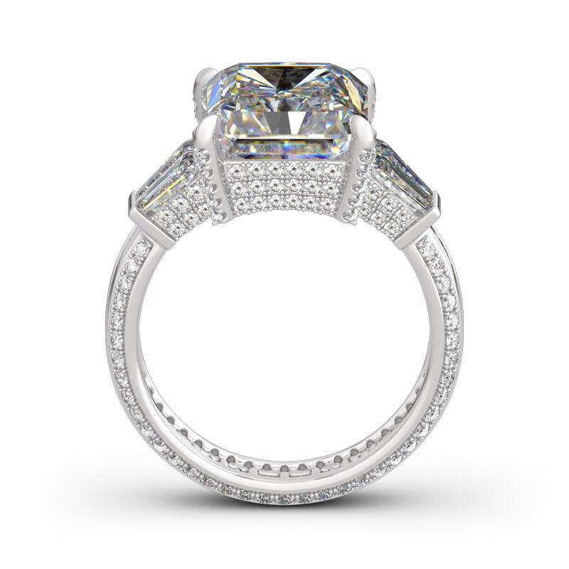 Jeulia Radiant Cut Eternity Sterling Silver Ring