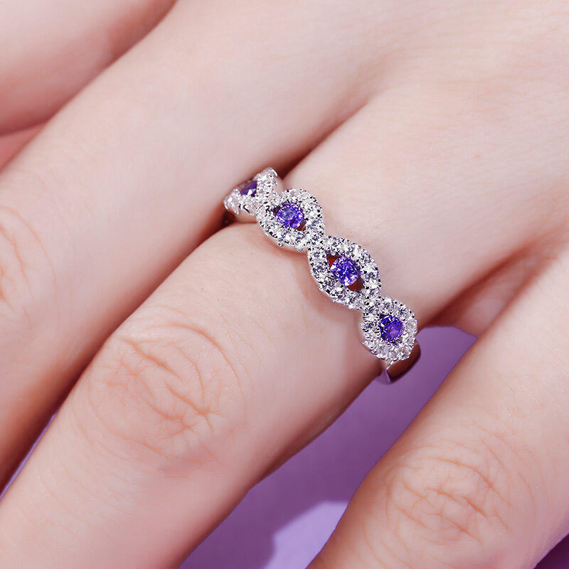 Jeulia Twist Sterling Silver Women's Band