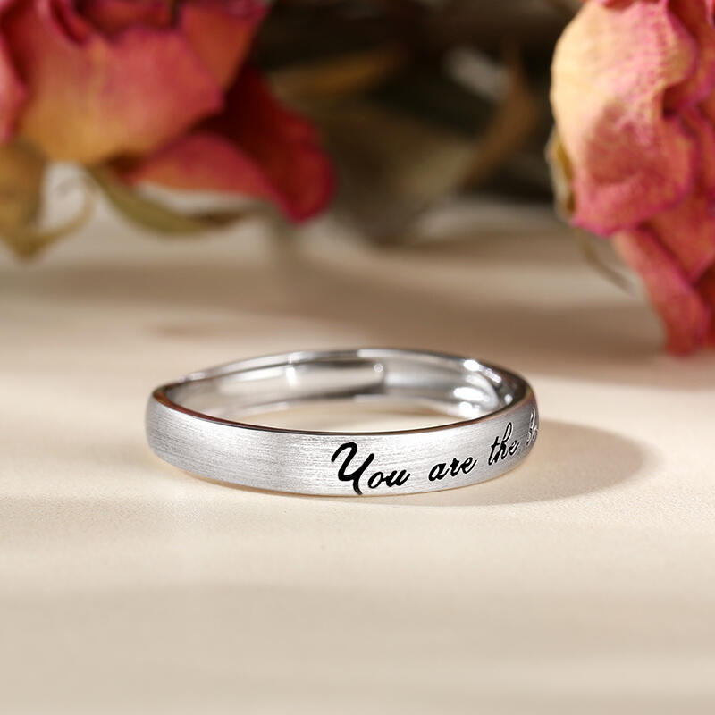 Jeulia Anillo de Pareja Ajustable para Hombre en Plata de Ley