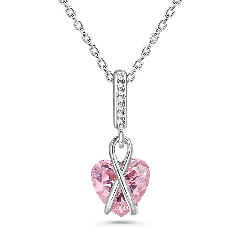 Jeulia "Eternal Love" Heart Cut Sterling Silver Necklace with Birthstones