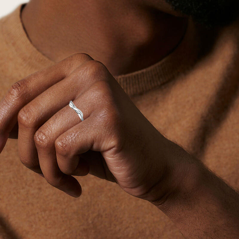 "Unendliche Minuten" Zeitgenössischer Herren-Ehering