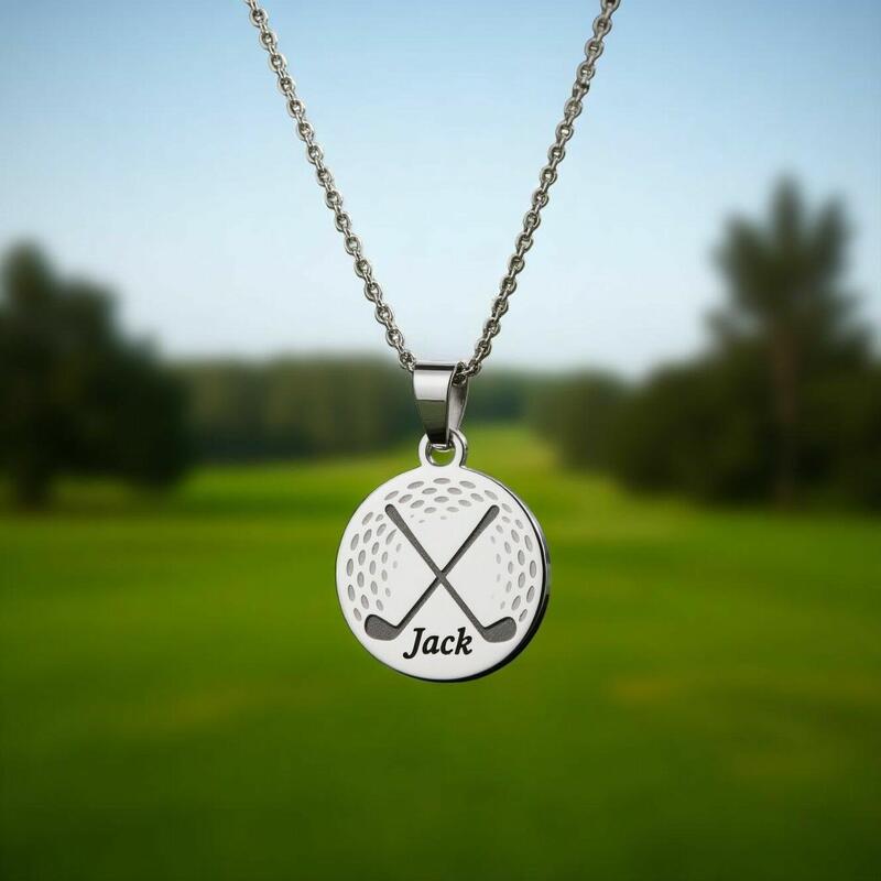 Personalized Golf Medal Necklace with Custom Name Gift for Sports Enthusiasts