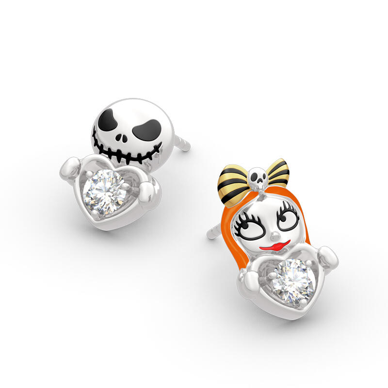 Jeulia Hug Me "Everlasting Love" Round Cut Sterling Silver örhängen