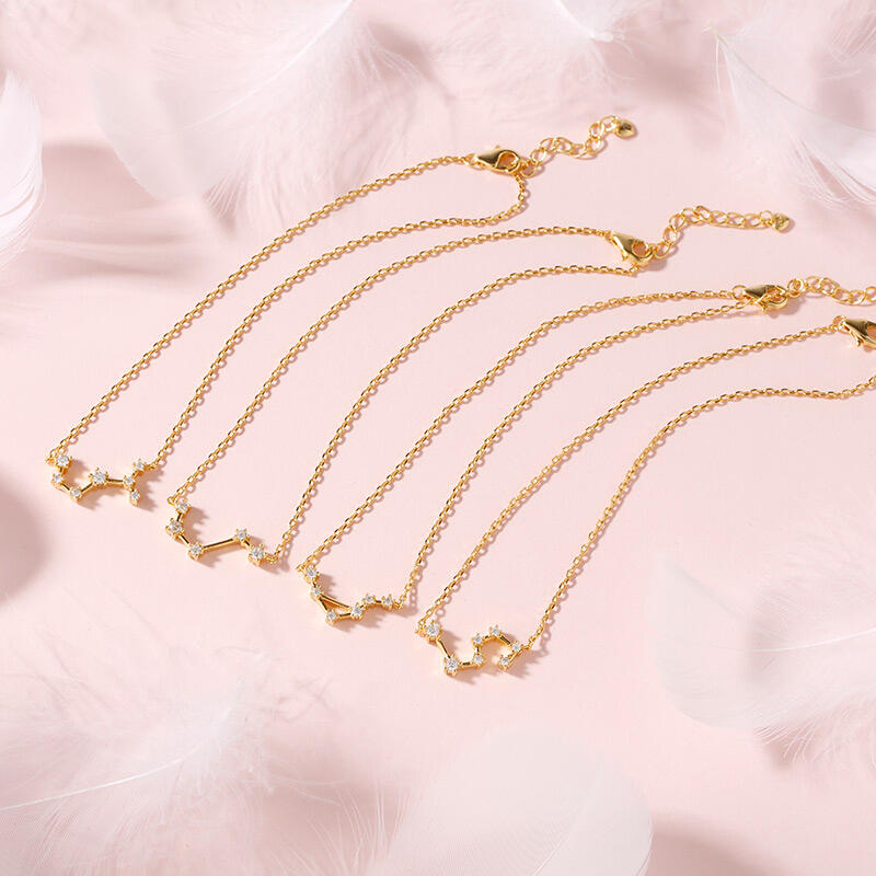 Jeulia "Your Lucky Star" Twelve Constellations Sterling Silver Personalized Anklet