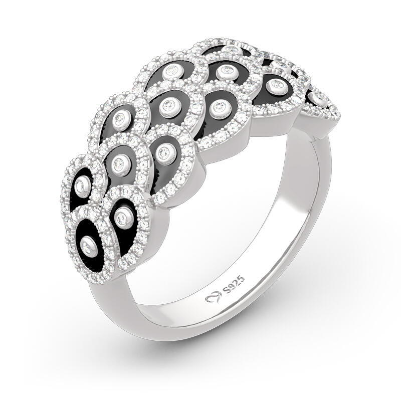 Jeulia Japanese Koinobori Inspired Sterling Silver Ring