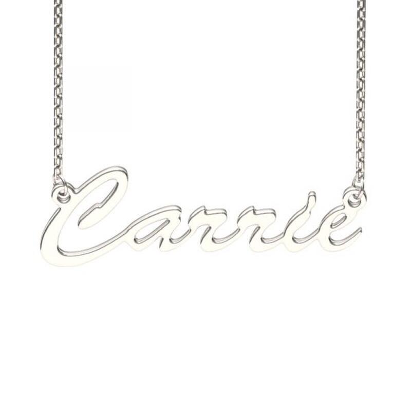 Jeulia Carrie Style Sterling Silver Name Necklace