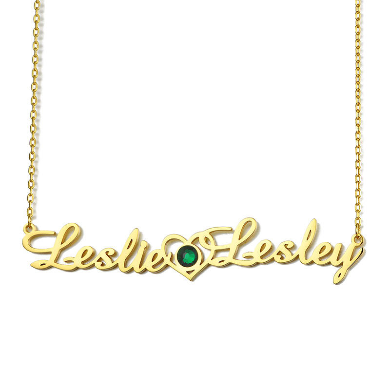Jeulia "We Are Doomed" Personalized Name Necklace with Birthstone