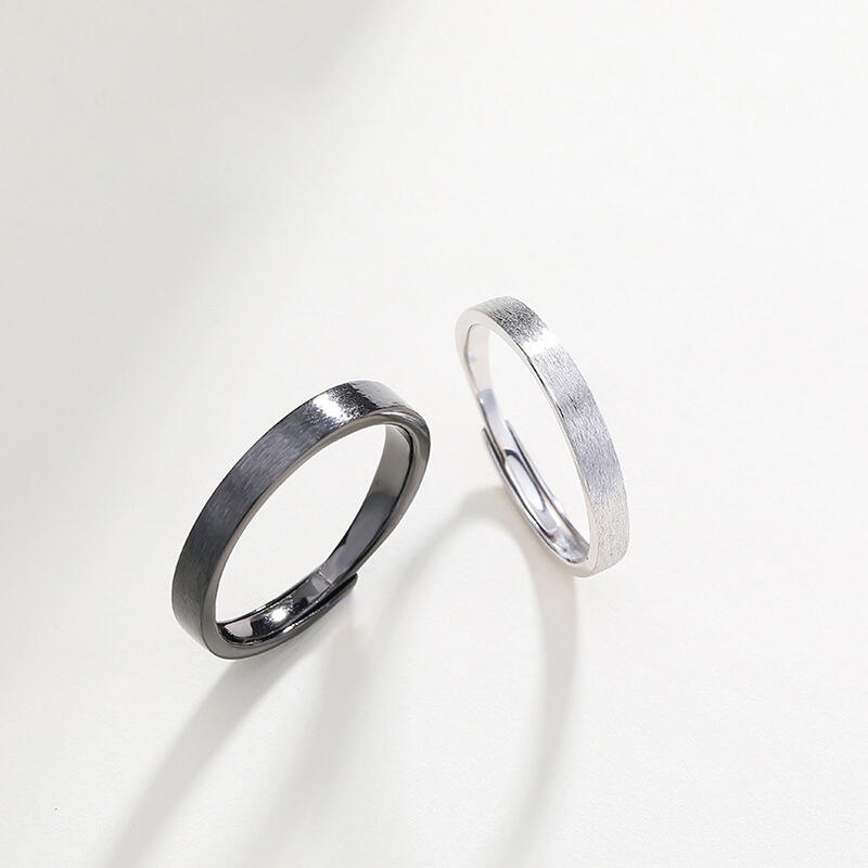 Jeulia Simple Sterling Silver Couple Rings