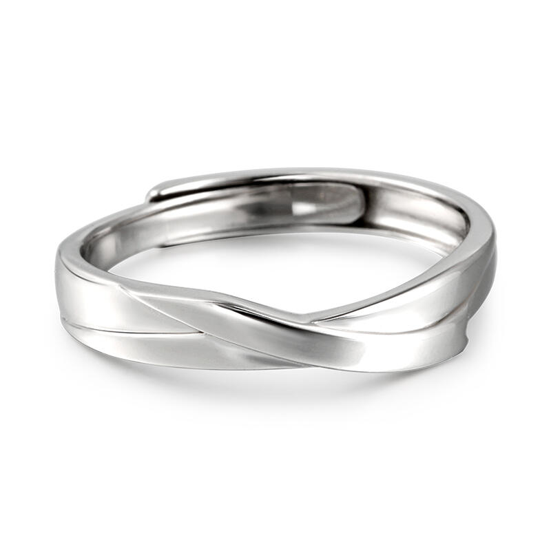 Jeulia Anillo promesa hombre ajustable de plata esterlina