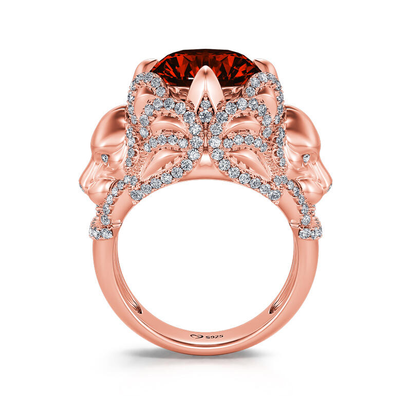 Jeulia "King of Beasts" Lion Round Cut Sterling Silver Ring