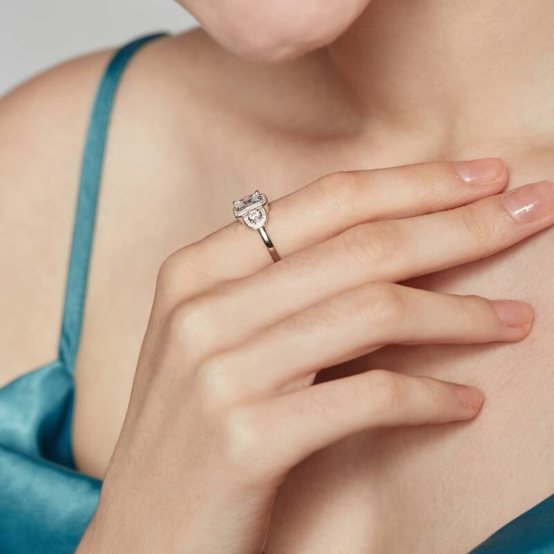 "A Promise Of Love" Radiant Cut Halo Engagement Ring