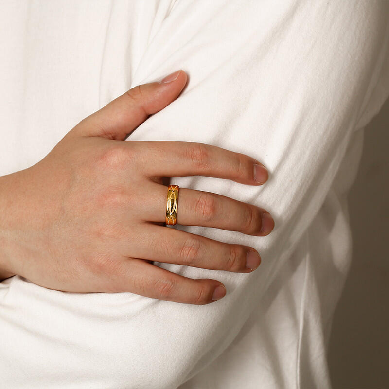 "Promise For Future " Wave Pattern Men's Wedding Ring