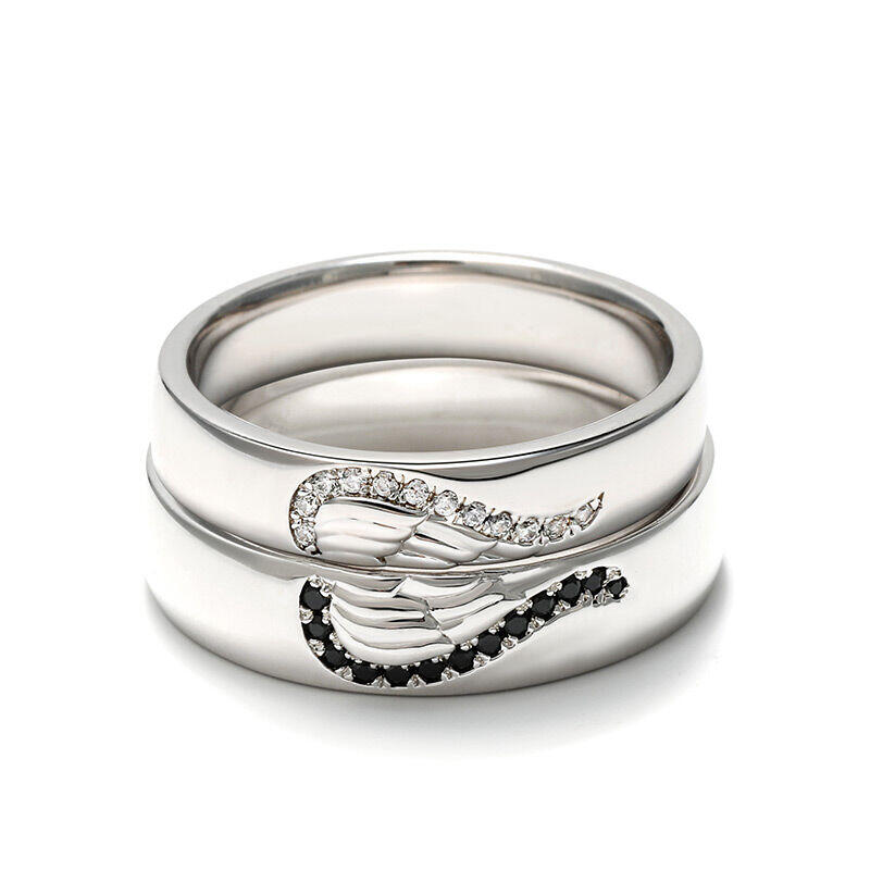 Jeulia Conjunto de Joyas de Anillo Pendientes y Collar para Pareja de Plata Esterlina