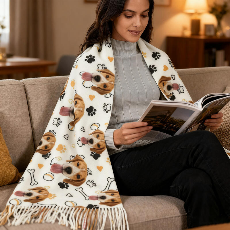 Bufanda personalizada con foto: regalo de cumpleaños práctico y bonito para dueños de mascotas.