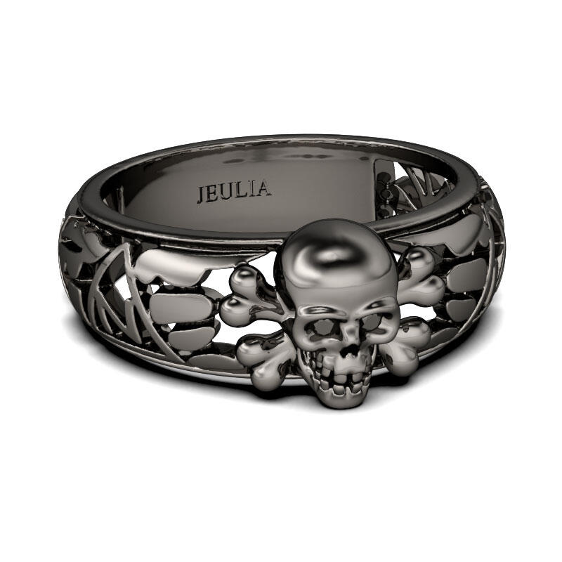 Jeulia Anillo Con Tono Negro De Caravera En Plata De Ley