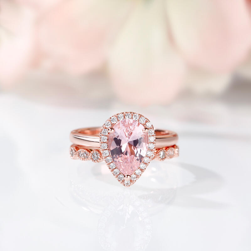 Jeulia Anillo de compromiso de plata para mujer estilo milgrain con halo