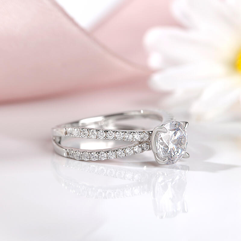 جوليا خاتم قطع دائري من الفضة الإسترليني