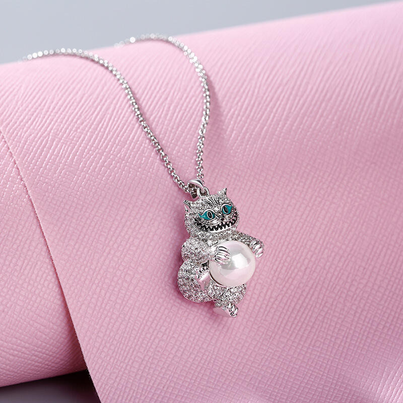 Jeulia  "Appear and Disappear at Will" Cat Sterling Silver Necklace