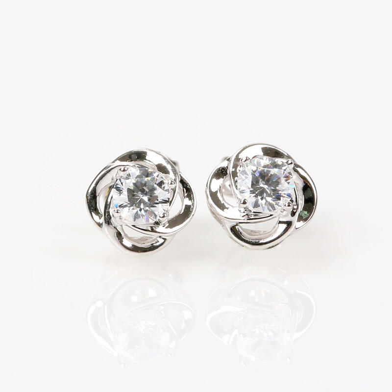 Jeulia Clous D'Oreilles Fleur Classiques en Argent Sterling