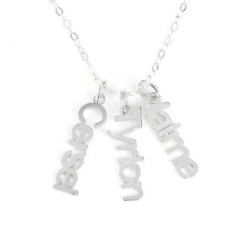 Jeulia Vertical Name Necklace Sterling Silver