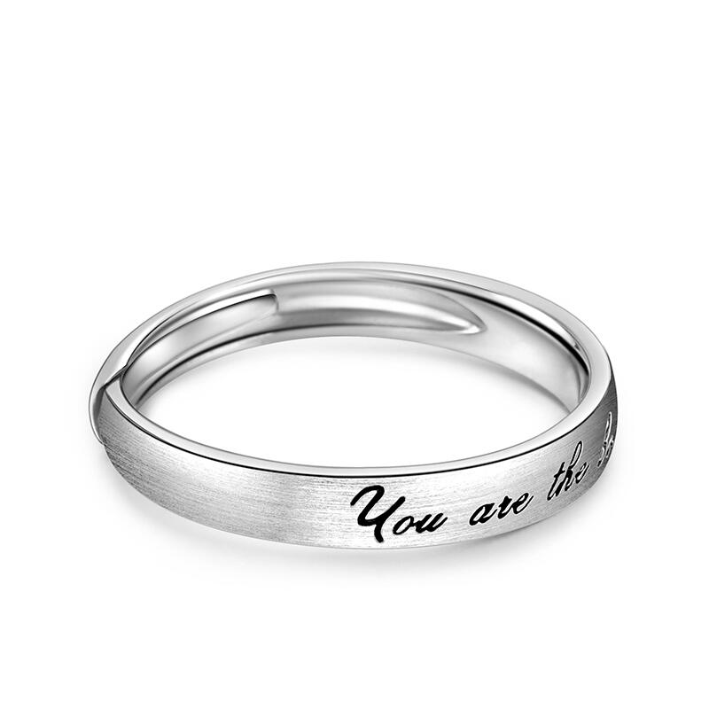 Jeulia Anillo de Pareja Ajustable para Hombre en Plata de Ley