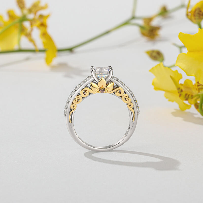 Jeulia Simple Inset Crown Engagement Ring