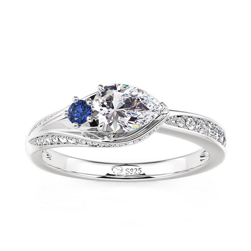 Jeulia Simple Calla Lily Custom Birthstone Ring