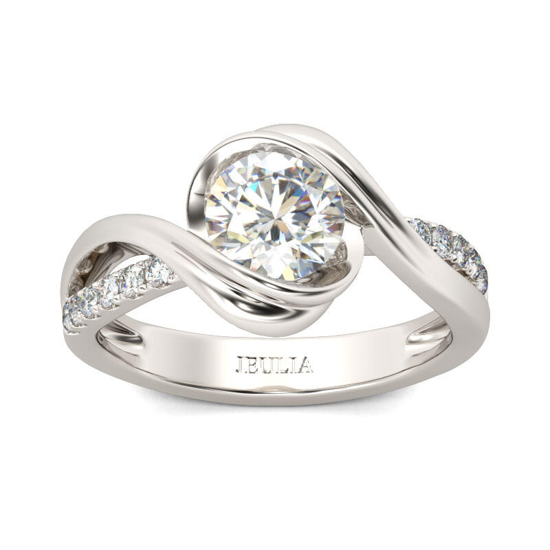 Jeulia Anillo Con Rama De Talla Redonda En Plata De Ley