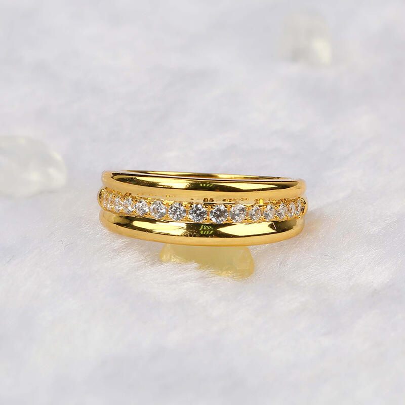 Jeulia Alianza Con Tono Oro Para Hombre De Talla Redonda En Plata De Ley