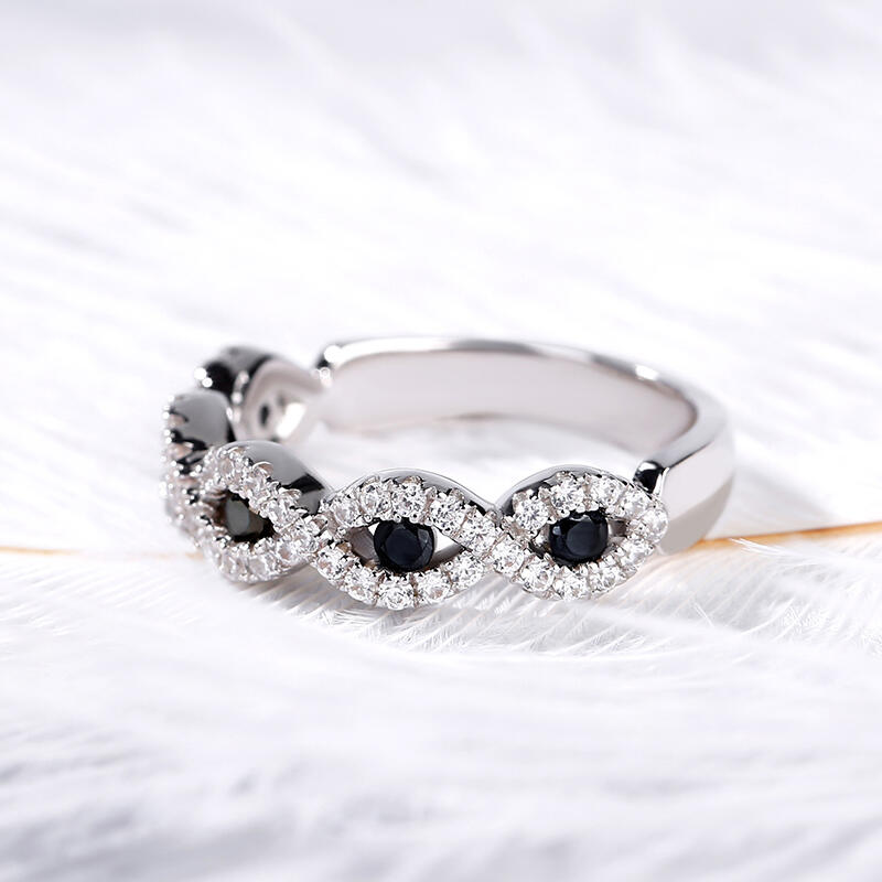 Jeulia Twist Sterling Silver Women's Band