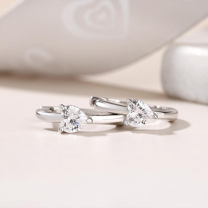 Jeulia "Forever Lasting" Heart Cut Sterling Silver Hoop Earrings