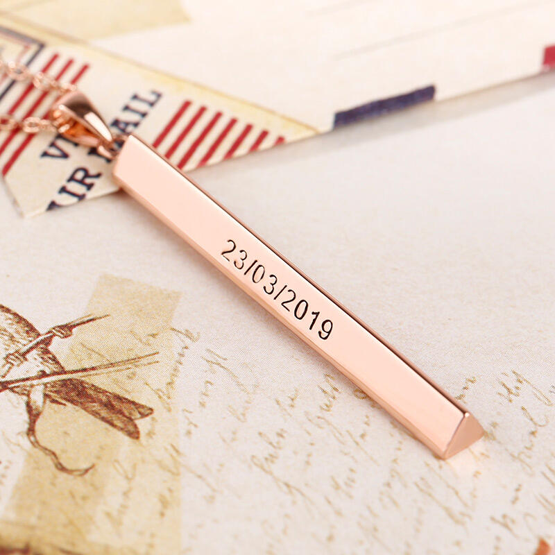 Jeulia "Our Destiny" Vertical 3D Bar Necklace