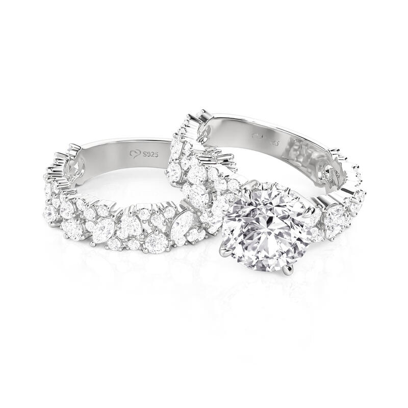 Jeulia Olivetta Round Cut Engagement Ring Set
