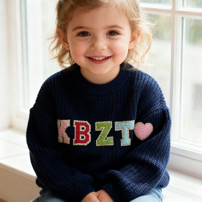 Personalized Letter Embroidered Sweater Creative Gift for Kids