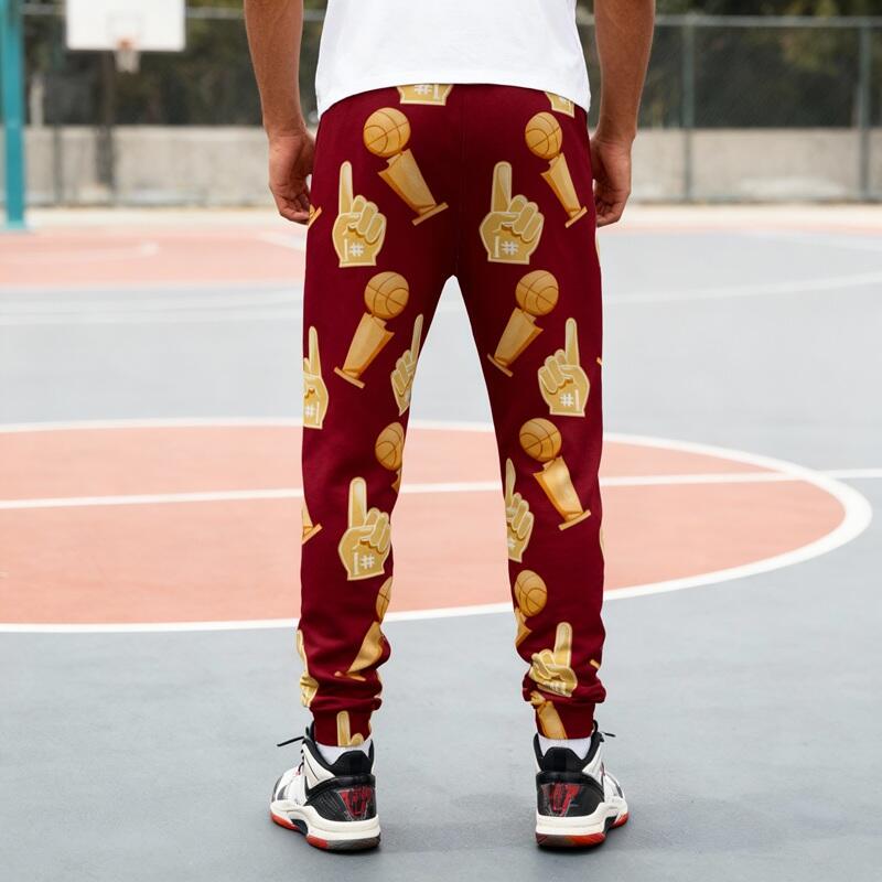 Personalized Unisex Sweatpants Custom Name and Number Trophy Design Gift for Sports Lovers