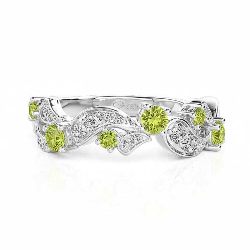 Jeulia Custom Birthstone Wave Ring Sterling Silver