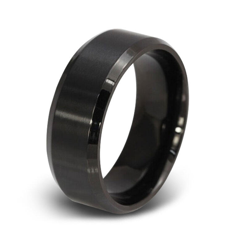 Jeulia Black Titanium Steel Men's Band