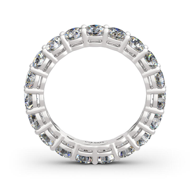 Jeulia Round Cut Eternity Sterling Silver Women's Band
