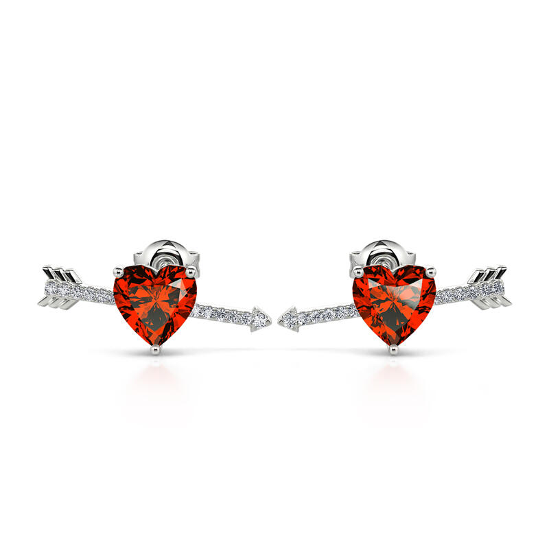 Jeulia "Arrow to Your Heart" Sterling Silver Earrings