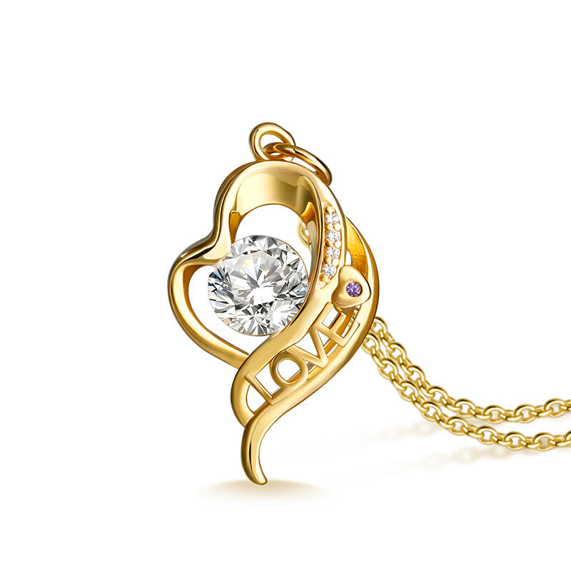 Jeulia "Love Is All Around" Personalized Sterling Silver Necklace