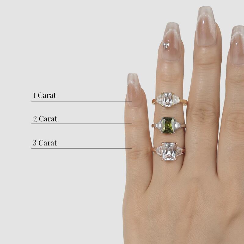 "Love Prayer" 2ct Radiant Cut Three Stone Engagement Ring